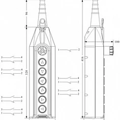 Пульт управления 7-и кнопочный, 1-х скоростной, PV7EA30B222 