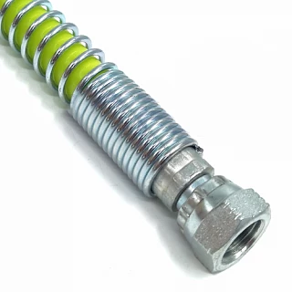 HDK141-5G Рукав d=6 L=1,50м 1/4 228 Бар, Зелёный (антистатический) с пружинами гибкие (HYDEK)