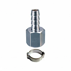 Переходник 1/4"F на елочку 6мм с обжимным кольцом 6х11мм 180250